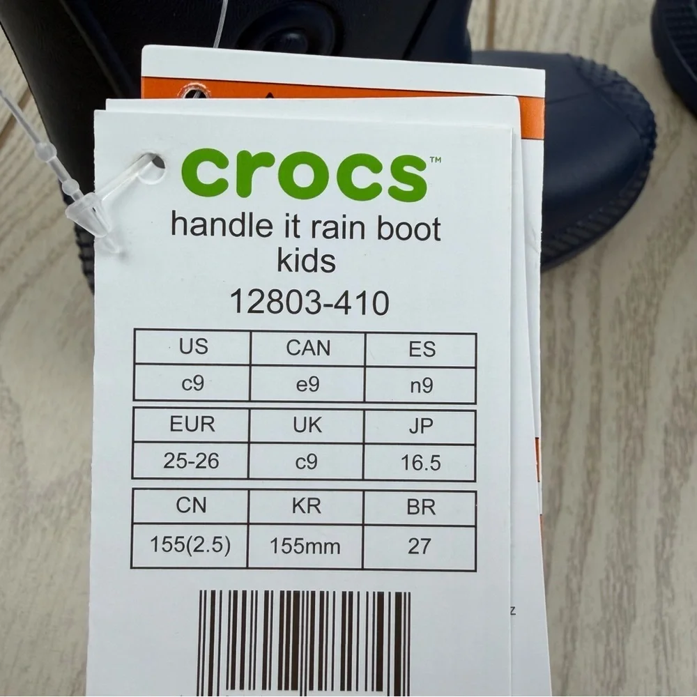 Crocs Kids’ Handle It Rain Boots c9 Navy Blue $45 Children's Shoes